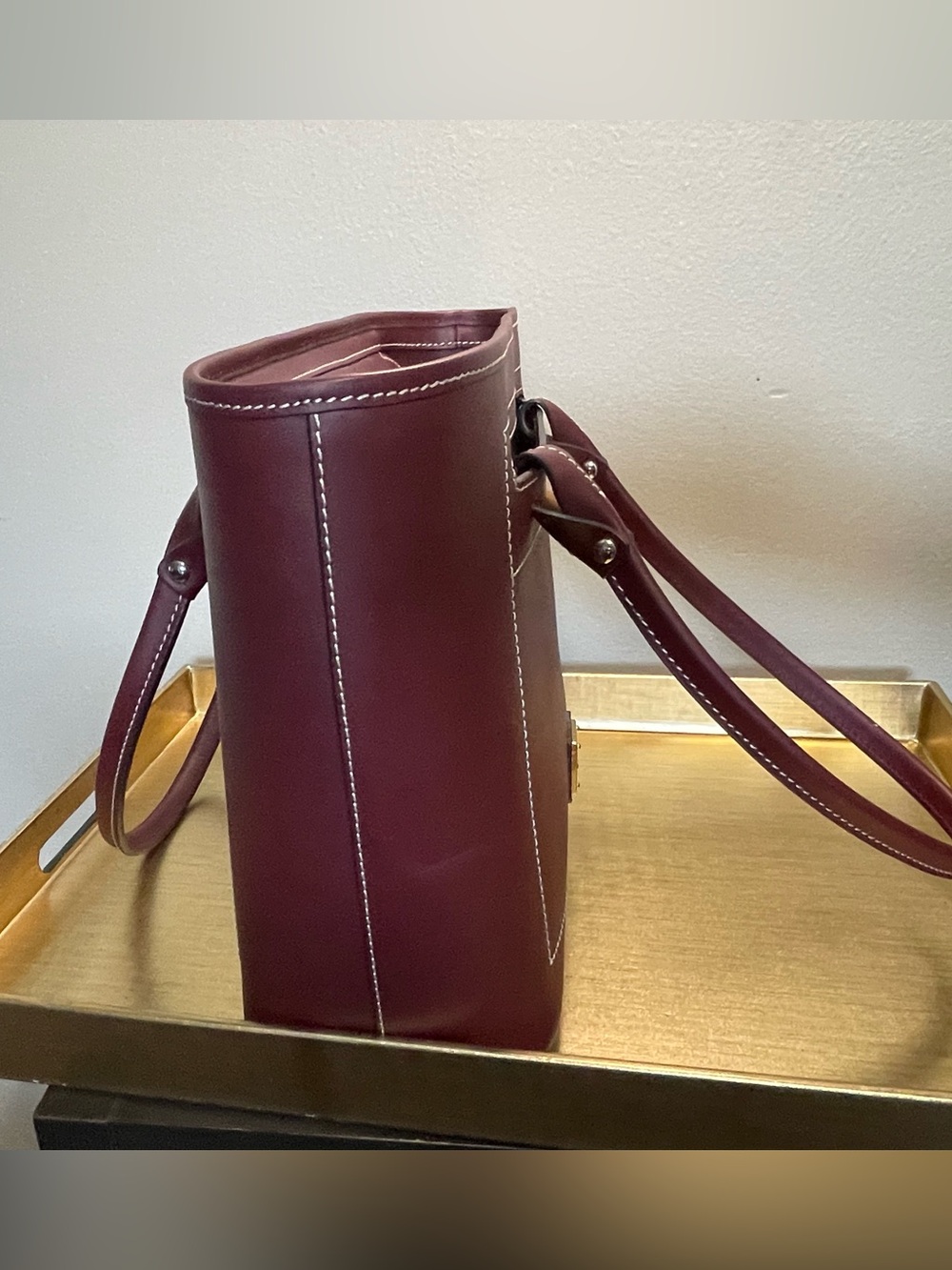 Dooney & Bourke BBECN1562 BXBX Burgundy Leather Tote Bag - Picture 14 of 15